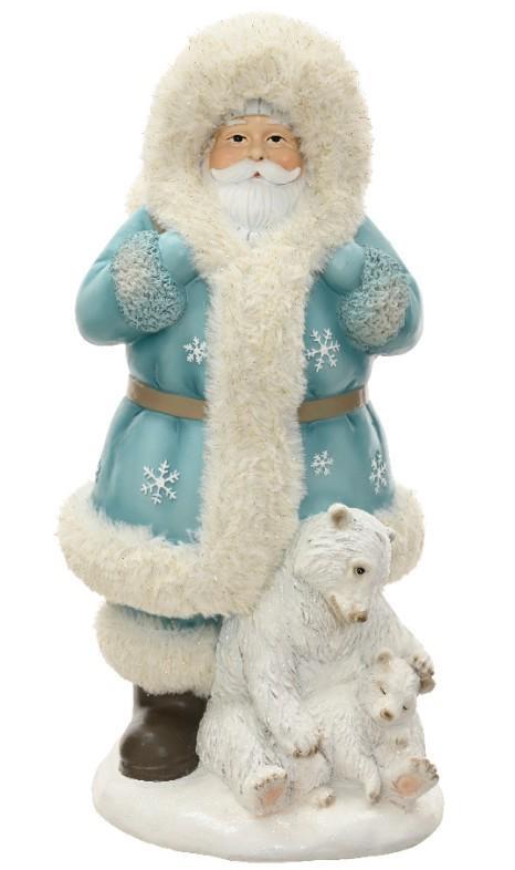 BABBO NATALE RESINA CM.21X22,5X43,5H BLUE/WHITE