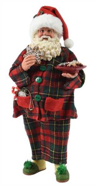 BABBO NATALE IN PIGIAMA SCOZZESE CM.11X15X28H