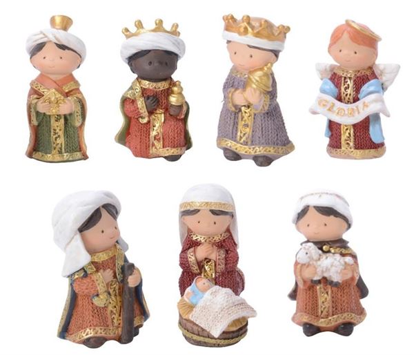 NATIVITA' SET 8PZ POLIRESINA CM.3,5X4,5X8H