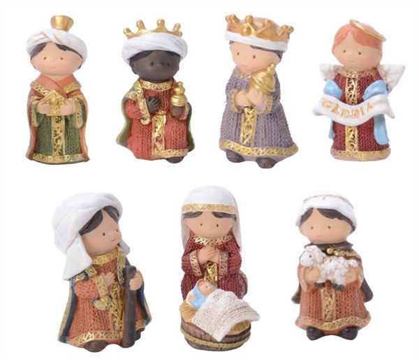 NATIVITA' SET 8PZ POLIRESINA CM.3,5X4,5X8H