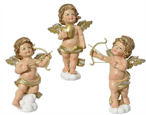 ANGELO POLIRESINA CM.10X6X15H WHITE/GOLD 3 MOD. ASS.