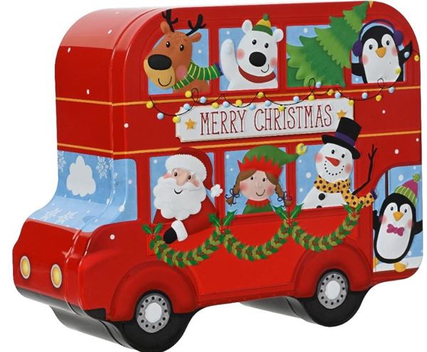 SCATOLA TIN CAR CM.19X15,5X7H CHRISTMAS RED
