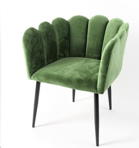 SEDIA MARLENE, VERDE/NERO LEGNO/METALLO/VELLUTO, 63,5X66X78C