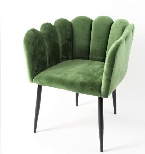 SEDIA MARLENE, VERDE/NERO LEGNO/METALLO/VELLUTO, 63,5X66X78C