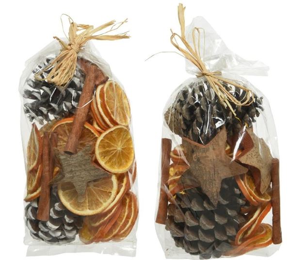POTPOURRI NATURALE ARANCE+PIGNE+CANNELLA CM.10X20H
