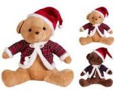 PELUCHE ORSO NATALE 35CM 3ASS