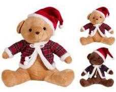 PELUCHE ORSO NATALE 35CM 3ASS