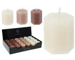 CANDELA 4X5CM ESAGONALE 3ASS