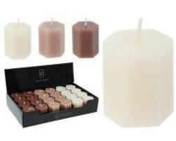 CANDELA 4X5CM ESAGONALE 3ASS