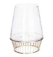 LANTERNA METAL/VETRO 16CM ORO