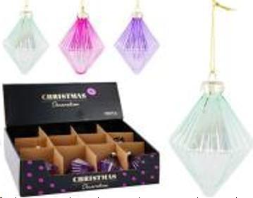 PENDENTE VETRO DIAMANTE 9CM 3A