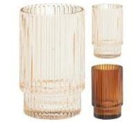 PORTA TEALIGHT VETRO 10CM 2ASS