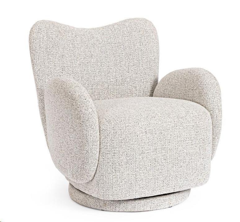 POLTRONA GIREVOLE HARPER GRIGIO CHIARO