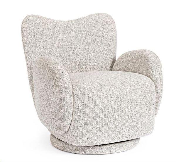 POLTRONA GIREVOLE HARPER GRIGIO CHIARO