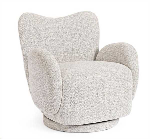 POLTRONA GIREVOLE HARPER GRIGIO CHIARO