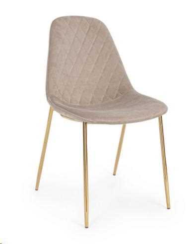 SEDIA TERRY VELLUTO TORTORA CM48X55X85H.