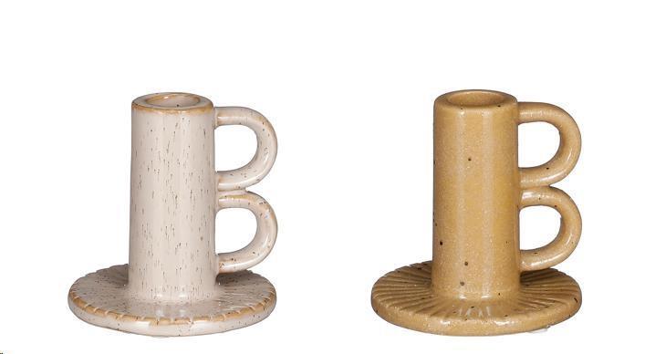 PORTACANDELE AVORIO/ OCRA - H9XD9CM