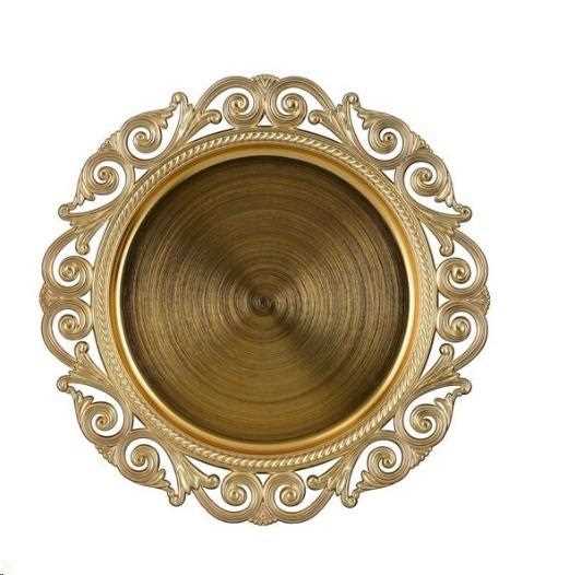 MILA DECORATION PLATE RECYCLED PLASTIC GOLD - H2XD32,5CM