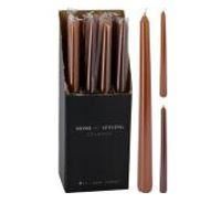 CANDELA STELO 25CM MARRONE 2AS