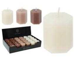 CANDELA 4X5CM ESAGONALE 3ASS