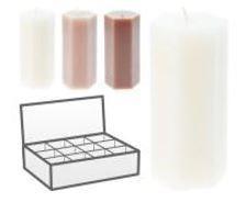 CANDELA 7X14CM ESAGONALE 3ASS