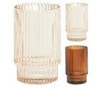 PORTA TEALIGHT VETRO 10CM 2ASS