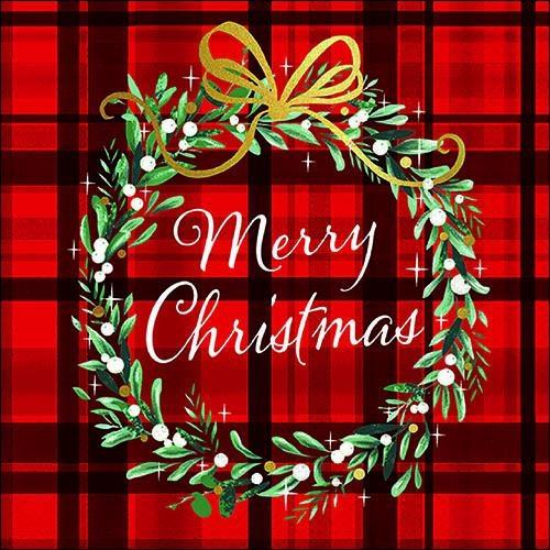 CONF.20 TOVAGLIOLI CM.33X33 CHRISTMAS PLAID RED