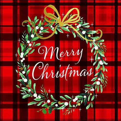 CONF.20 TOVAGLIOLI CM.33X33 CHRISTMAS PLAID RED