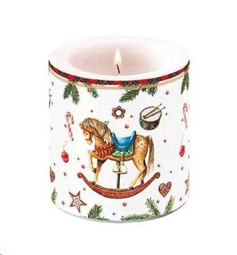CANDLE SMALL CLASSIC ROCKING HORSE WHITE