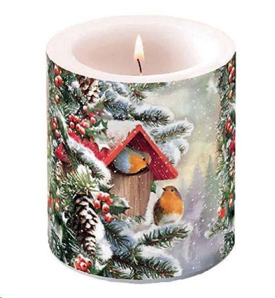 CANDLE MEDIUM HOUSE WITH ROBINS