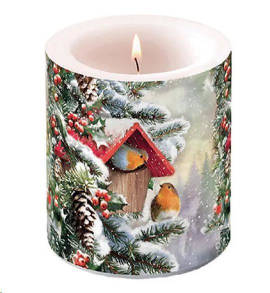 CANDLE MEDIUM HOUSE WITH ROBINS