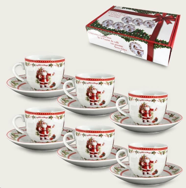 SET 6 TAZZE C/PIATTO SANTA CLAUS