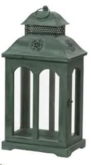 LANTERNA IN LEGNO CON FIORE INTAGLIATO CM23X32XH.66