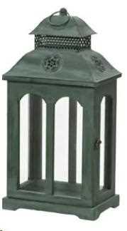 LANTERNA IN LEGNO CON FIORE INTAGLIATO CM23X32XH.66