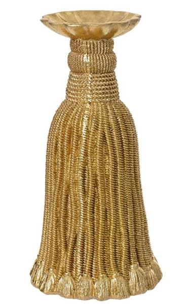 PORTACANDELA POLIRESINA CM.D13X26H ORO