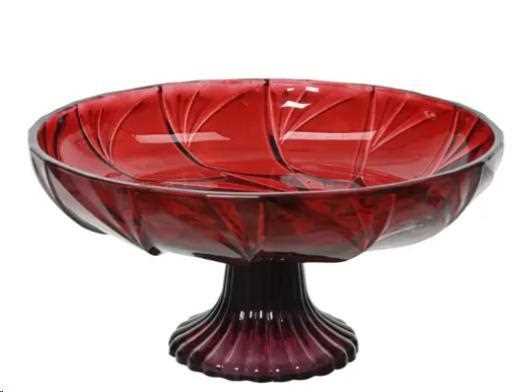 ALZATA PER TORTA IN VETRO ROSSO  CM.D.20XH.10