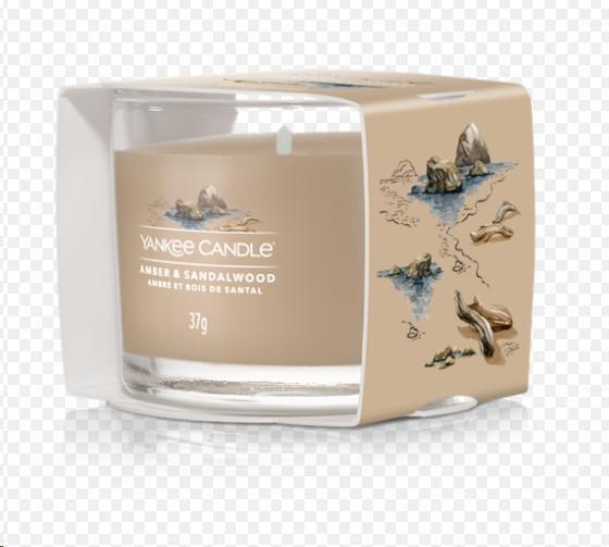 FILLED VOTIVE AMBER & SANDALWOOD