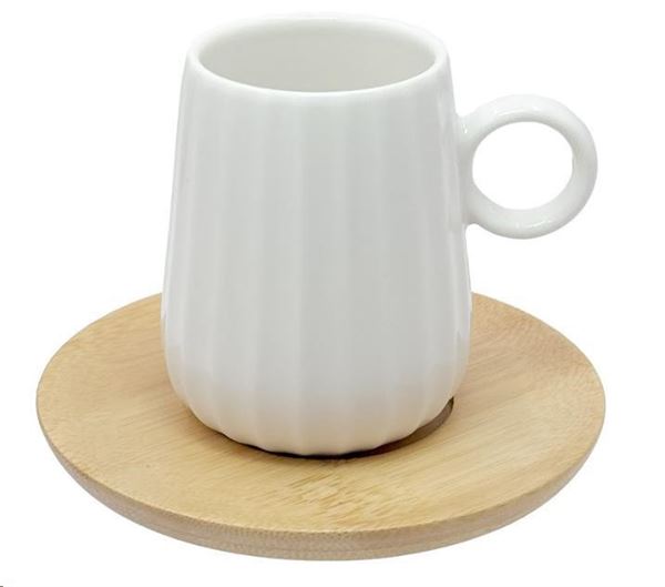 SET 6 TAZZINE CAFFE CON PIATTINO INTAVOLA  RIGHE