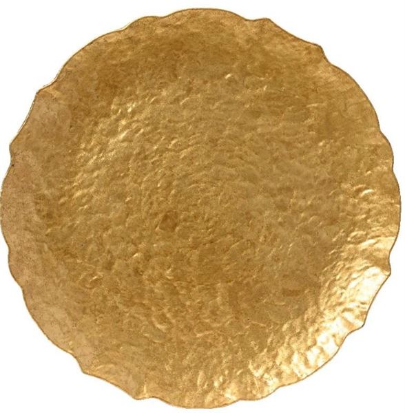 PIATTO DECORATIVO METALLO MARTELLATO CM.D33X GOLD