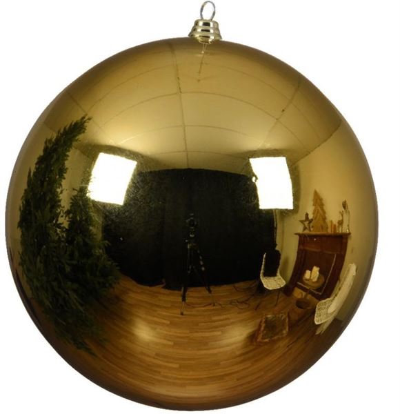 SFERA SHINY NATALE PLASTICA DIA14CM LIGHT GOLD