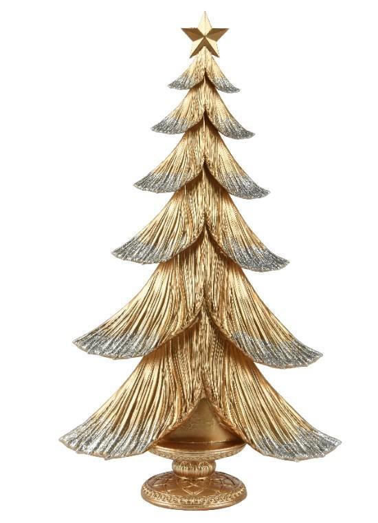ALBERO NATALE POLIRESINA GLITTER CM.10,5X28X48H GOLD