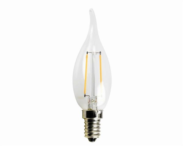 LAMPADINA CANDELA A LED CON FILAMENTI E14 WATT 2,2 Ø35 MM