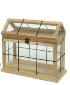 GREENHOUSE FIRWOOD NATURAL 33X18.50XH31.50CM