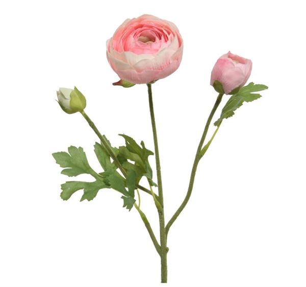 RANUNCULUS ON STEM POLY  REAL TOUCH FINISH PINK 10CMX5CMXH.5