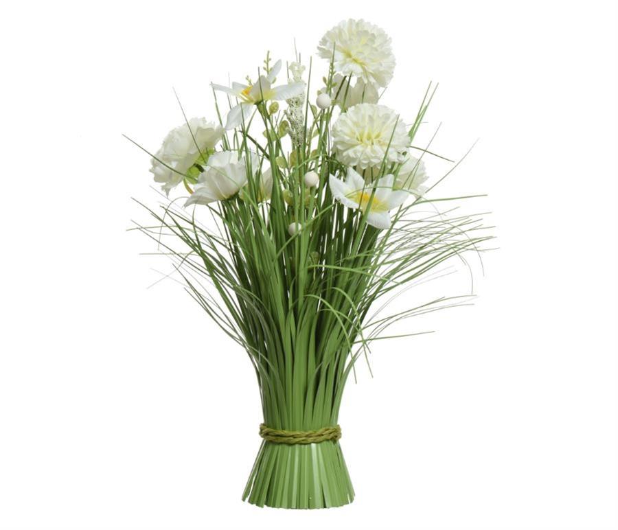 GRASS PEONY FLOWER-CHRYSANTHEMUM POLY GREEN/WHITE 20CMX20CMX