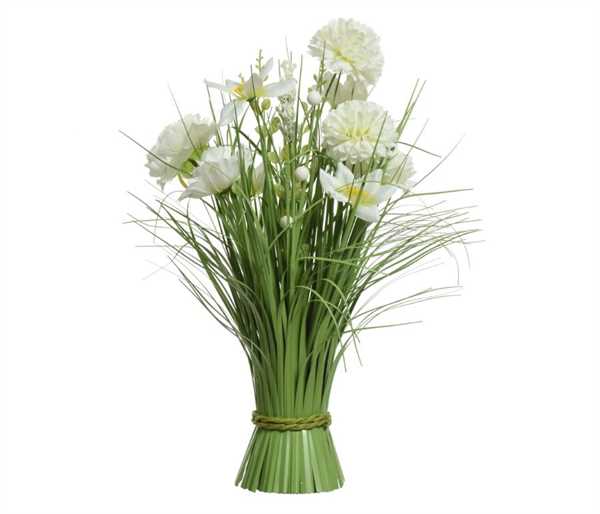GRASS PEONY FLOWER-CHRYSANTHEMUM POLY GREEN/WHITE 20CMX20CMX