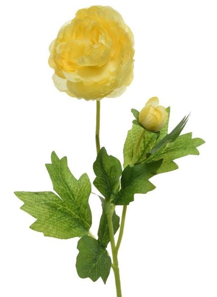 CAMELIA ON STEM POLYESTER YELLOW LUN.10CM X LAR.8CM X ALT.57