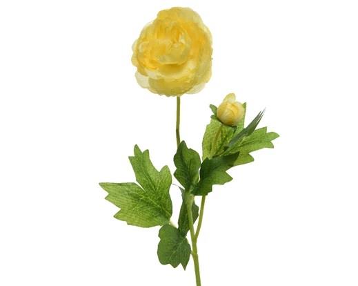 CAMELIA ON STEM POLYESTER YELLOW LUN.10CM X LAR.8CM X ALT.57