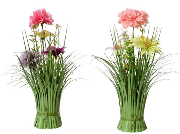 GRASS AZALEA PRICKLY PEAR FLOWER POLYESTER 2ASS ASSORTED LUN