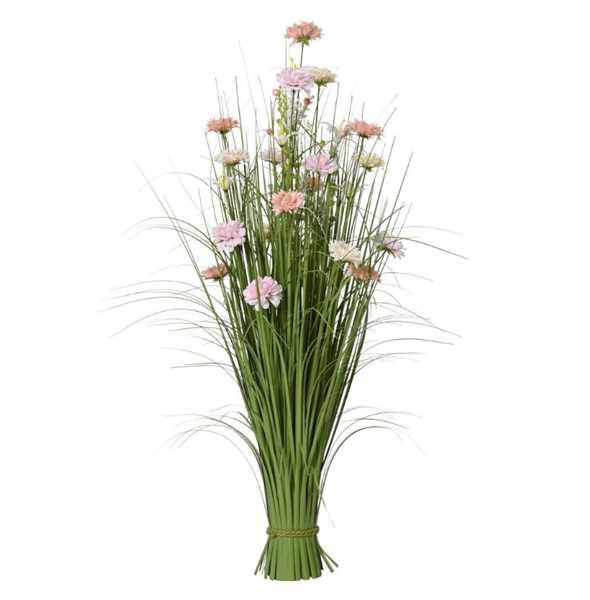 GRASS GOLD CHRYSANTHEMUM & HYDRANGEA POLY SOFT PINK/COLOURS